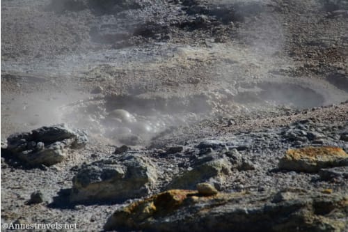 A bubbling mudpot in Monument Basin, 